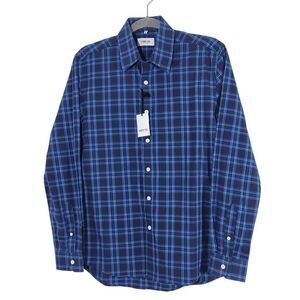 Hyden Yoo Blue Plaid Button Down Shirt NWT Size Small Navy Plaid Shirt